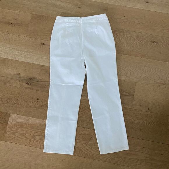 Tularosa Straight Leg Pants With Button Detail in White - Picture 5 of 6